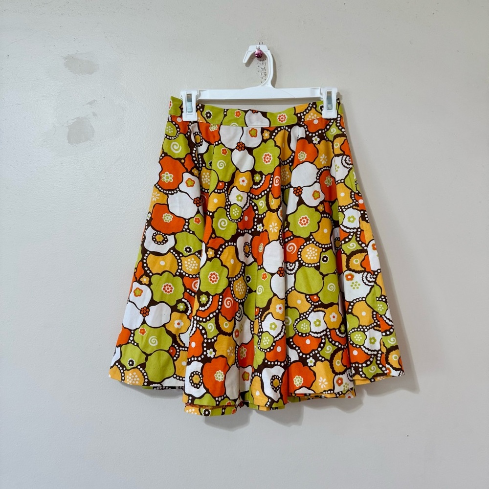 Vintage 60s Circle Skirt Flower Power Hippie Chic Handmade Retro Small